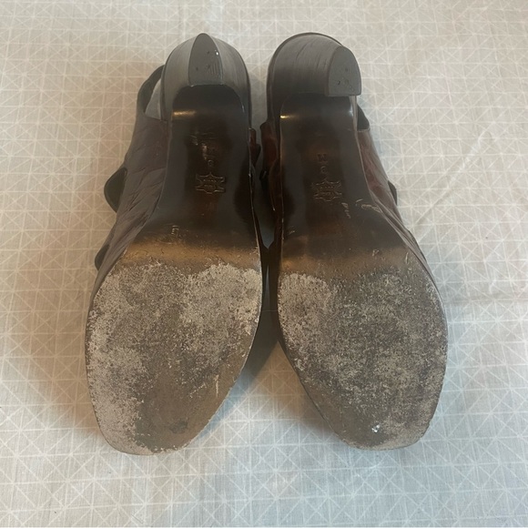 Donald J. Pliner Isoka Brown Ostrich Strappy Heels 8 - Picture 7 of 9